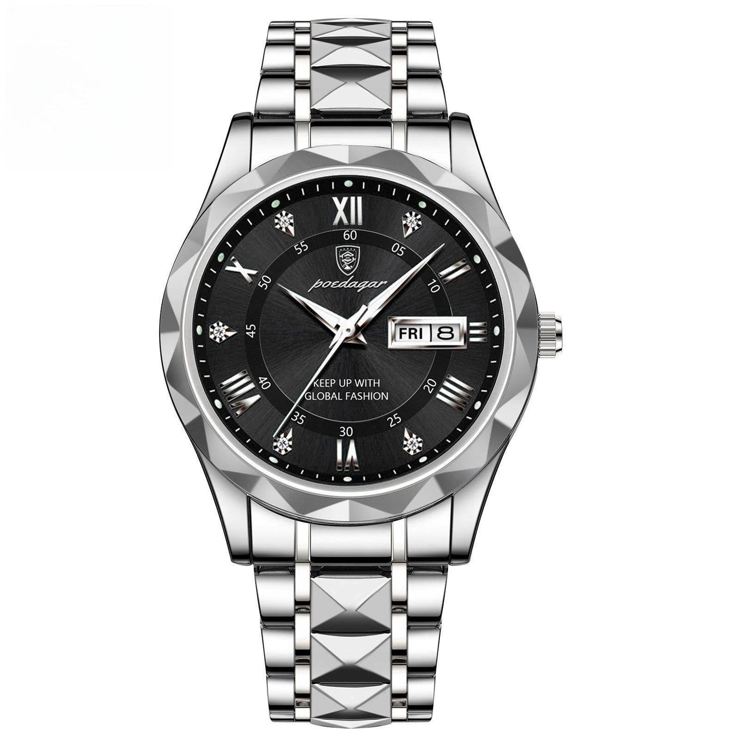 Men's Waterproof Double Calendar Luminous Quartz Watch - terrifictrend