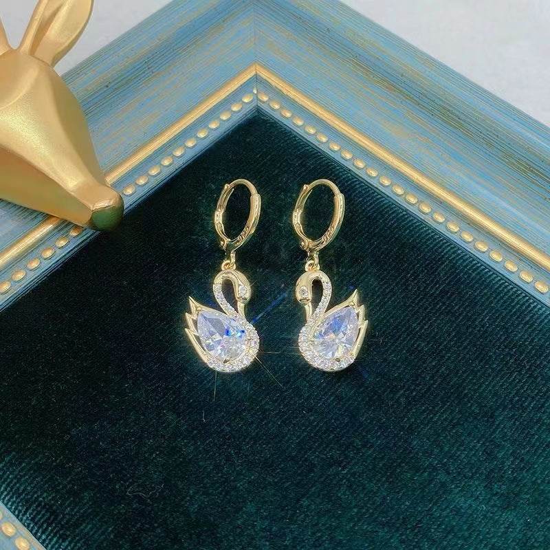 Sweet Rhinestone Swan Earrings Ins Fashion Earrings For Women Jewelry - terrifictrend
