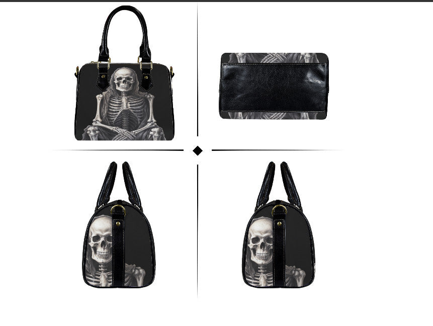Horror Gothic Halloween Art Creepy Skeleton Shoulder Cross Body Bag Satchel Terrific trend