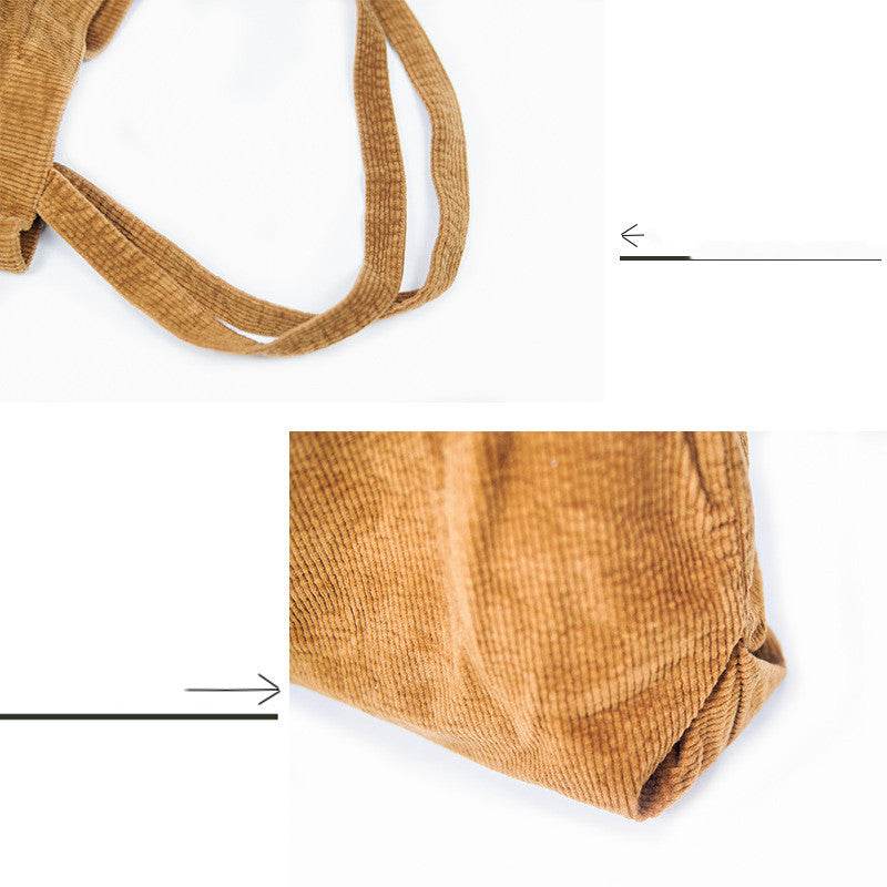 Washed Corduroy Handbag Simple Retro One Shoulder Women's Bag - terrifictrend