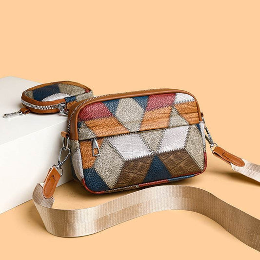 Retro Fashion Stitching Contrast Color Small Square Bag - terrifictrend