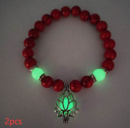 Energy Luminous Lotus Natural Stone Bracelet Yoga Healing Luminous Glow In The Dark Charm Beads Bracelet For Men Women Prayer Buddhism - terrifictrend
