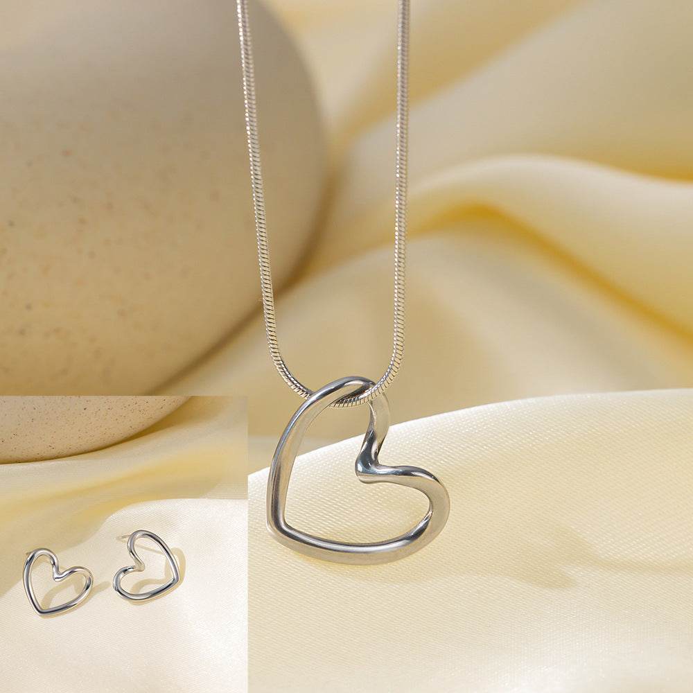 Stainless Steel Necklace Earrings Women's Jewelry Suit - terrifictrend