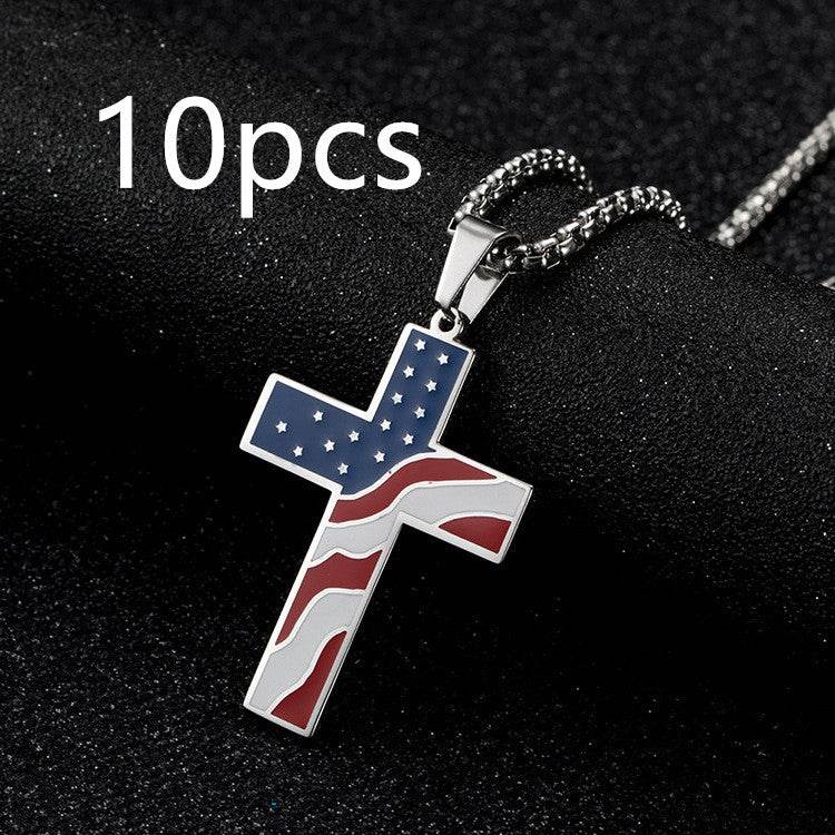 Flag Cross Necklace - terrifictrend