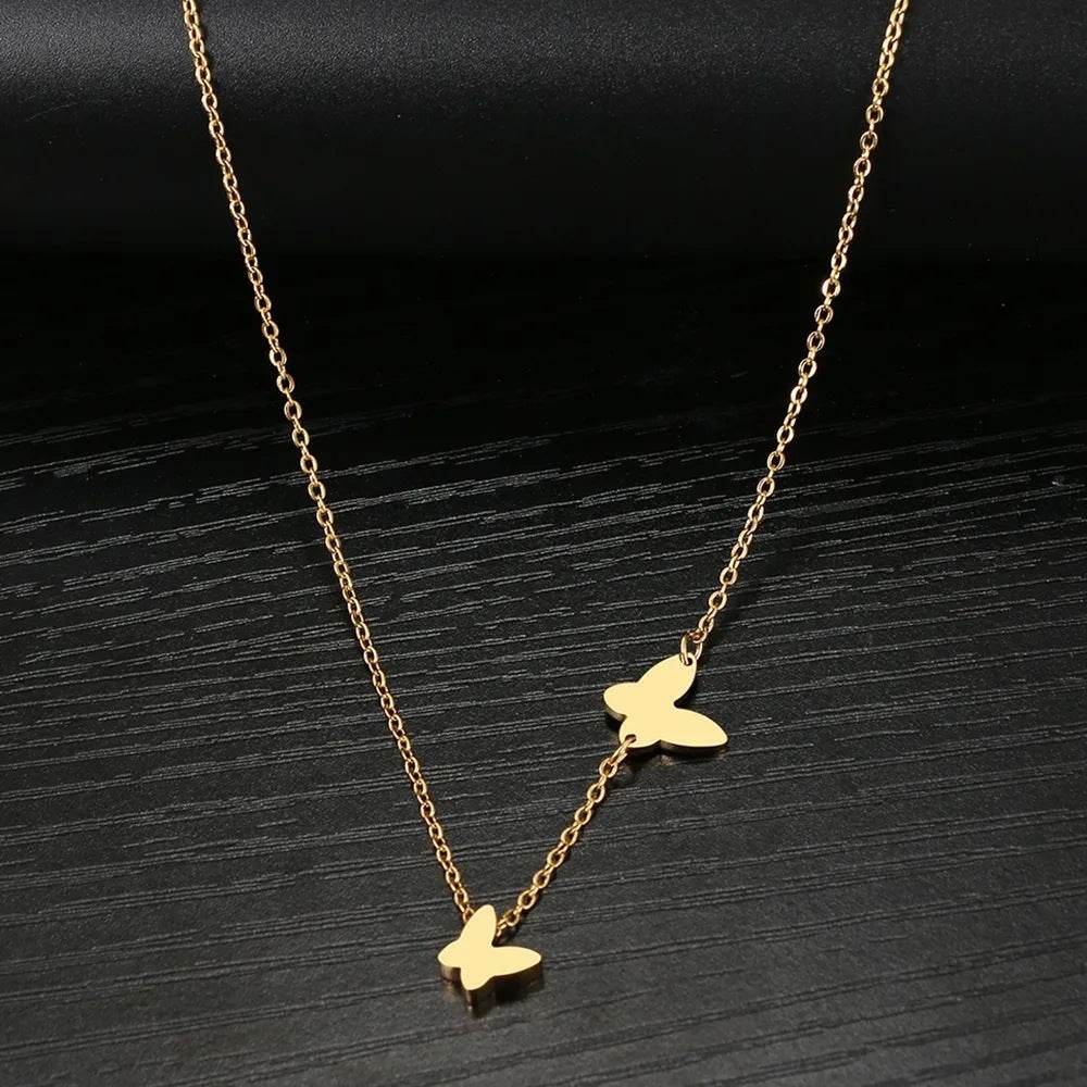 Stainless Steel Butterfly Pendant Sweet Temperamental All-match Niche Design Necklace - terrifictrend