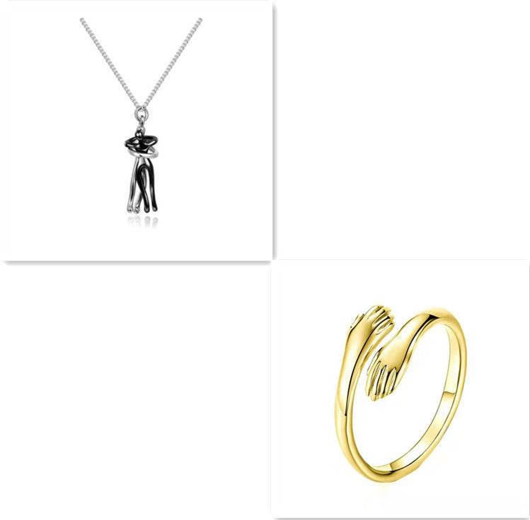 Love Hug Necklace Unisex Men Women Couple Jewelry Simple Temperament Clavicle Chain Valentines Day Lover Gift - terrifictrend