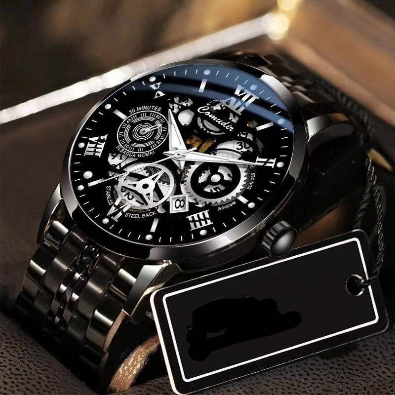 Fashion Jewelry Hollow Men's Watch Men's Waterproof Luminous Calendar - terrifictrend