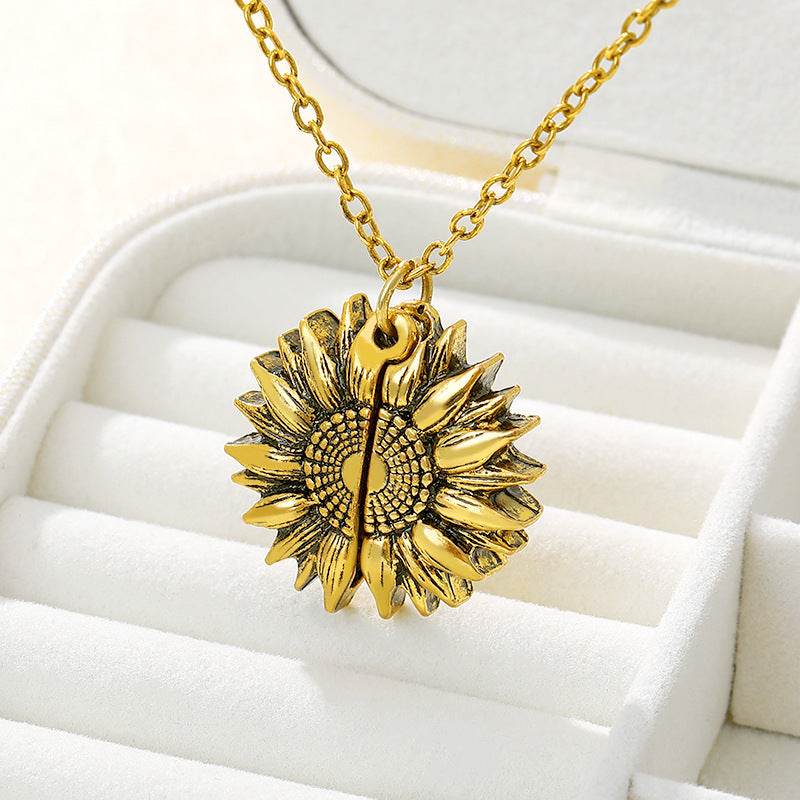 You Are My Sunshine Sunflower Necklace Women Men - terrifictrend