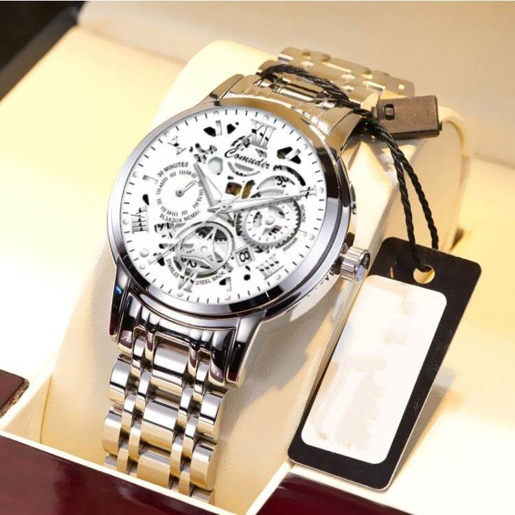 Fashion Jewelry Hollow Men's Watch Men's Waterproof Luminous Calendar - terrifictrend