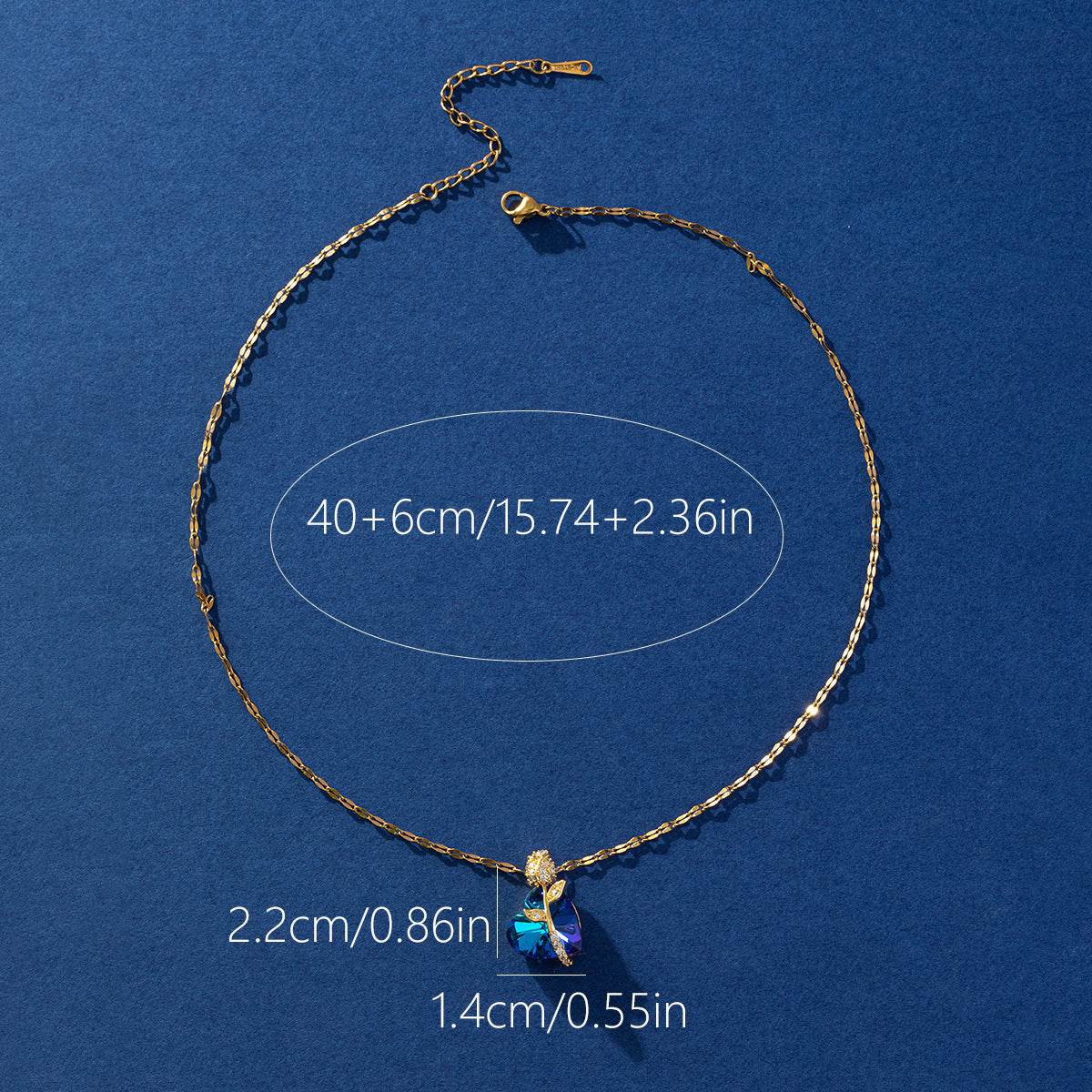 Women's Fashion Sapphire Heart Pendant Necklace - terrifictrend
