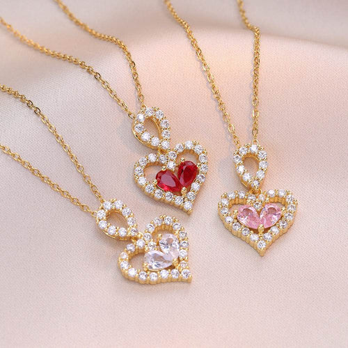 Exquisite Luxury Rhinestone Crystal Heart Pendants Necklaces For Women Party Jewelry Gifts Fashion Jewelry - terrifictrend
