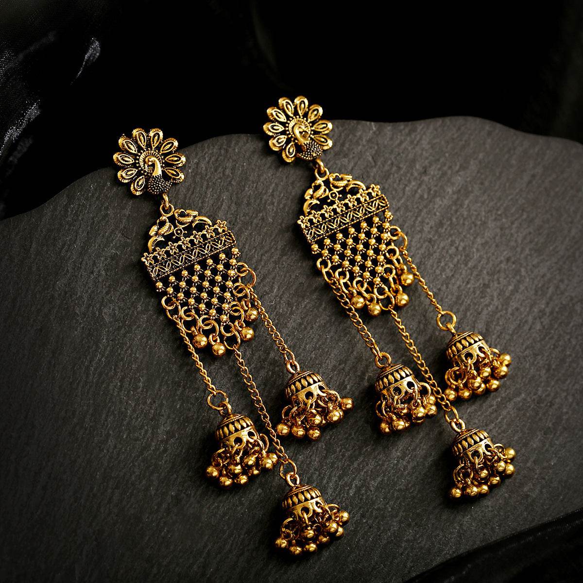 Bohemian Ethnic Earrings Retro Nostalgic Hollow Bell Long Earrings - terrifictrend