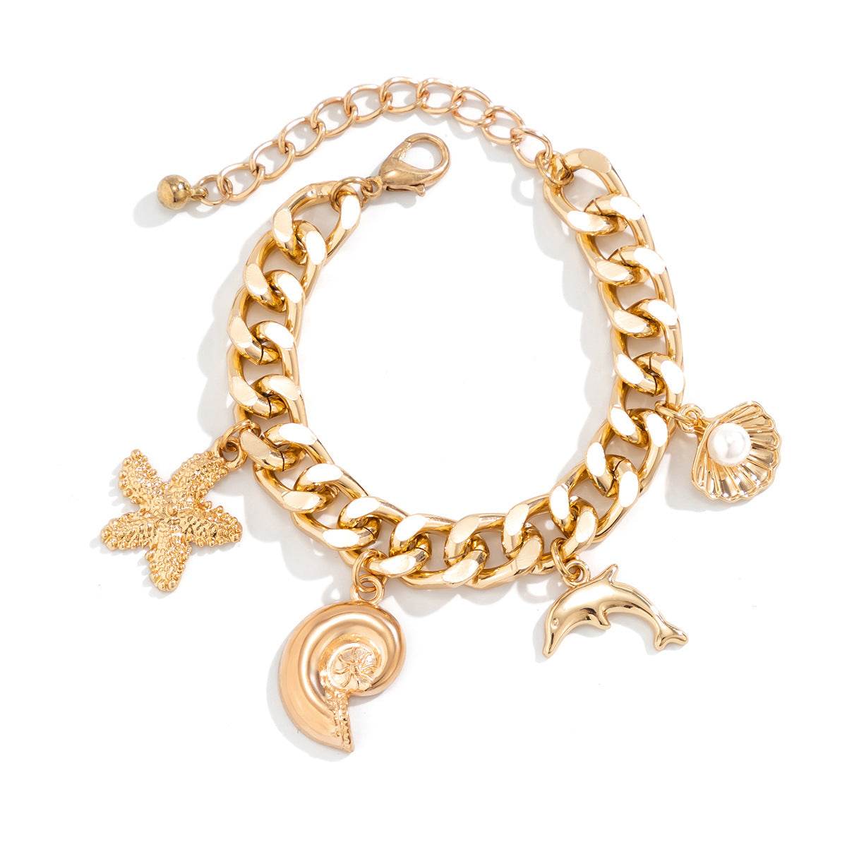 Creative Boho Conch Dolphin Starfish Pendant Choker Necklace Bracelets Women Trendy Vintage Tassel Chain Grunge Jewelry Fashion Jewelry - terrifictrend