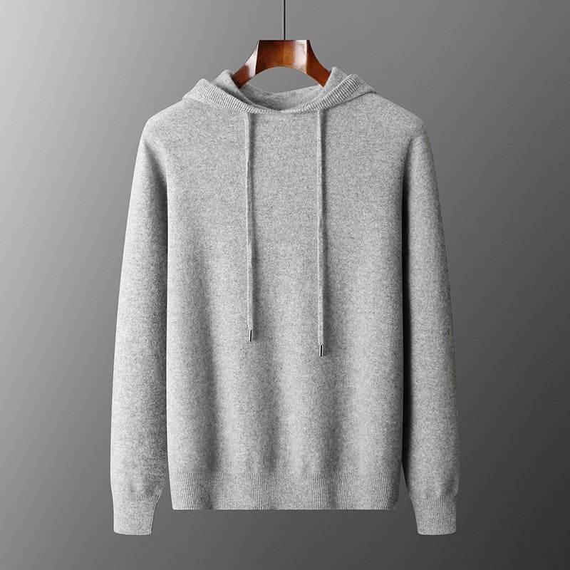 Men's Solid Color Casual Hooded Knitted Sweatshirt Long Pants Set - terrifictrend