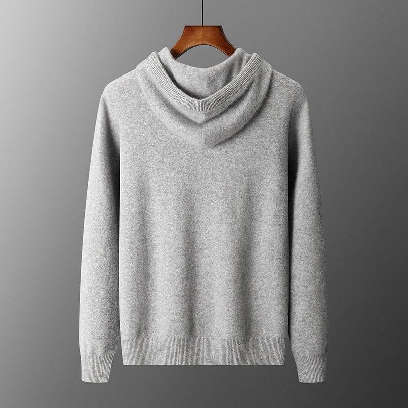 Men's Solid Color Casual Hooded Knitted Sweatshirt Long Pants Set - terrifictrend