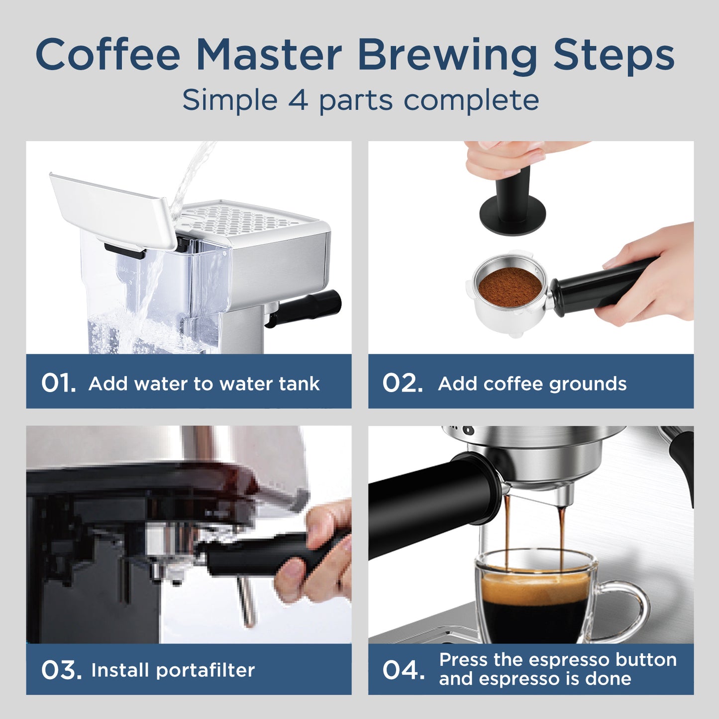 "Geek Chef Espresso Machine 20 Bar"