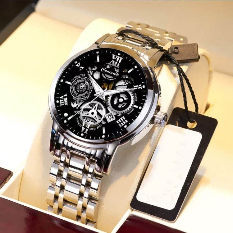 Fashion Jewelry Hollow Men's Watch Men's Waterproof Luminous Calendar - terrifictrend