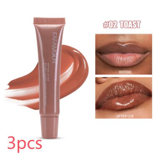 Glossy Lip Glaze Waterproof Long Lasting Lip Gloss Glossy Mirror Tea Red Liquid Lipstick Doodle Lip Korean Makeup - terrifictrend