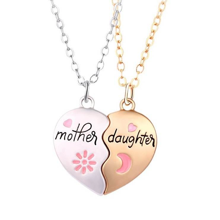 2PCS Set Jewelry Mother Daughter Necklace Matching Heart Magnetic Pendant Fashion Gifts For Mother's Day - terrifictrend