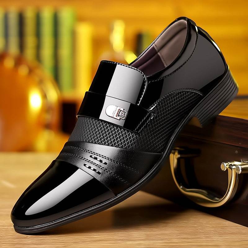 Wine Red Fashion Patchwork Leather Shoes For Men - terrifictrend
