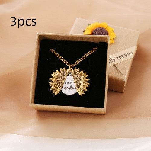 You Are My Sunshine Sunflower Necklace Women Men - terrifictrend
