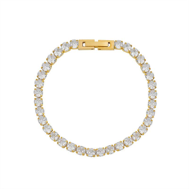 Women's Fashion And Fully-jewelled Zircon Bracelet Bling Chain Bracelet For Girl Titanium Steel Cubic Chain Jewelry Exquisite Gift - terrifictrend