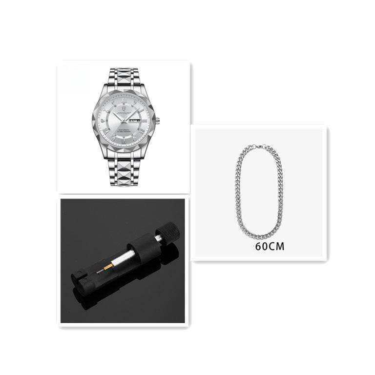Men's Waterproof Double Calendar Luminous Quartz Watch - terrifictrend
