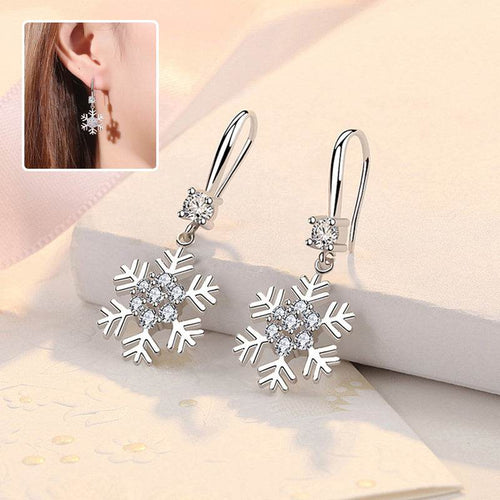 Temperament Snowflake Earrings With Rhinestones Fashion Personalized Christmas Earrings For Women Jewelry - terrifictrend