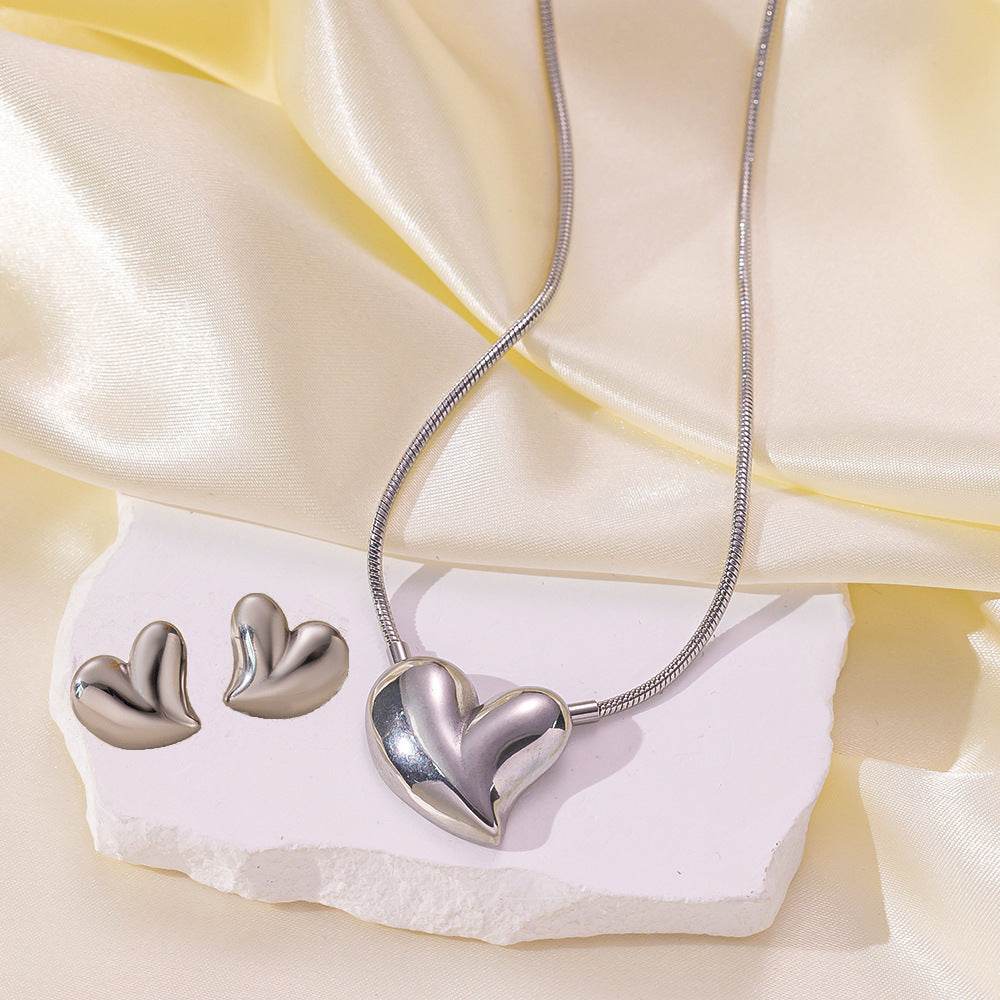 Stainless Steel Necklace Earrings Women's Jewelry Suit - terrifictrend