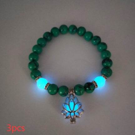 Energy Luminous Lotus Natural Stone Bracelet Yoga Healing Luminous Glow In The Dark Charm Beads Bracelet For Men Women Prayer Buddhism - terrifictrend
