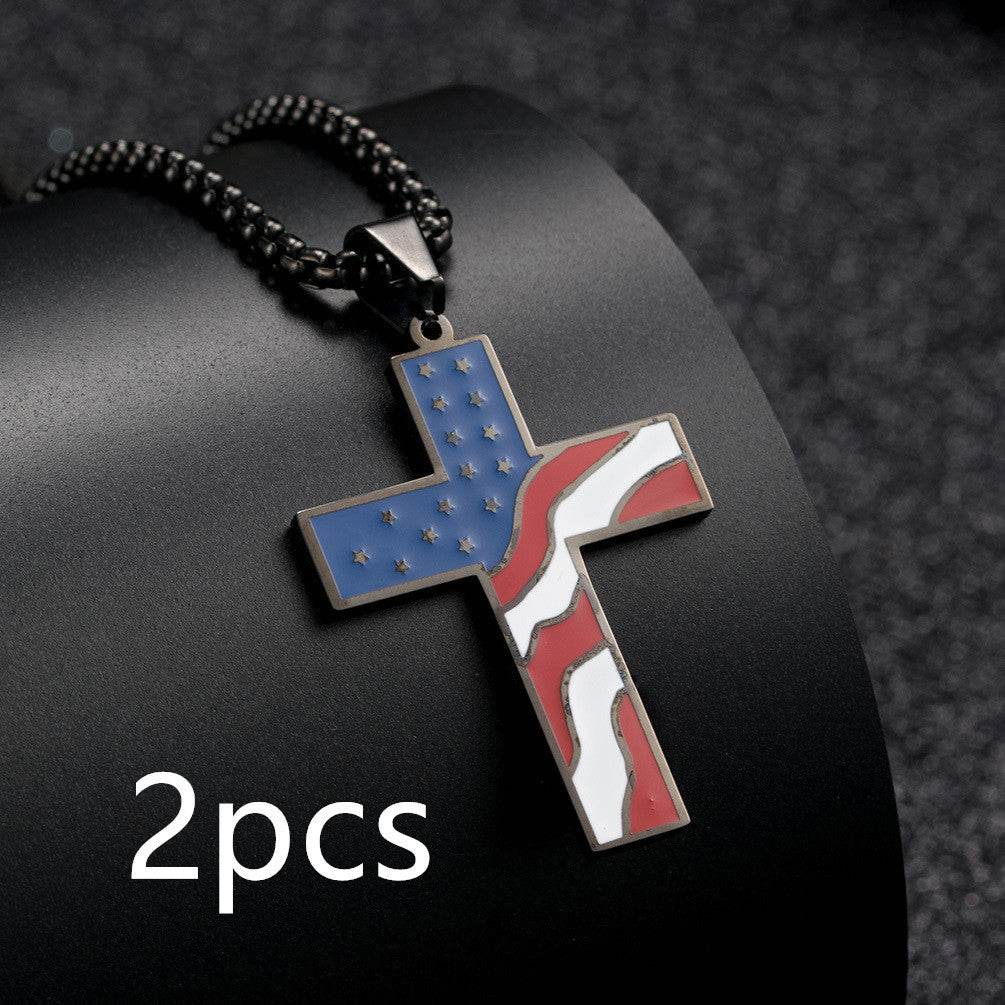 Flag Cross Necklace - terrifictrend