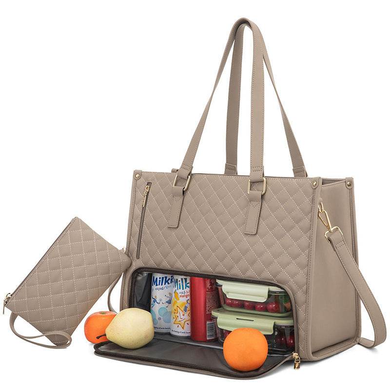 Convenient Commute New Lunch Bag Women's Insulated Lunch Box Women's Leak-proof Large Purse Diagonal Computer Storage - terrifictrend