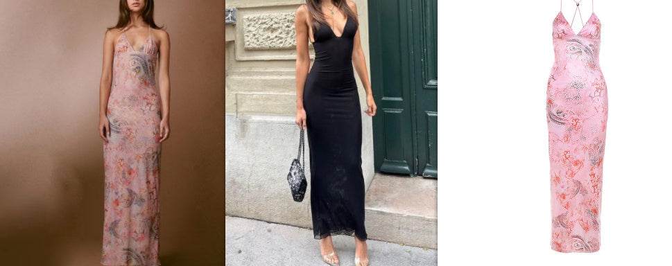 Floral Print Halter Spaghetti Straps Dress Sexy Slim Butterfly Back Dressess Spring Summer Womens Clothing - terrifictrend