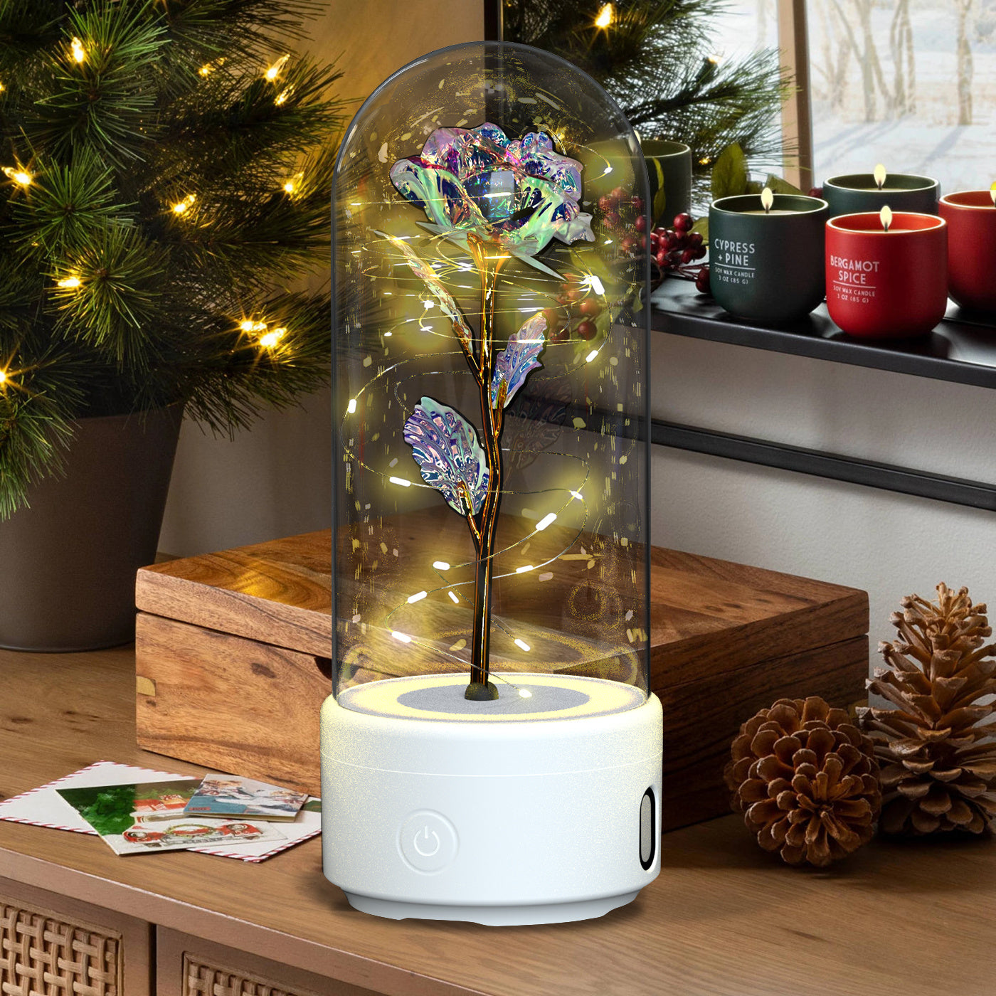 "2-in-1 Rose LED Light Speaker"
