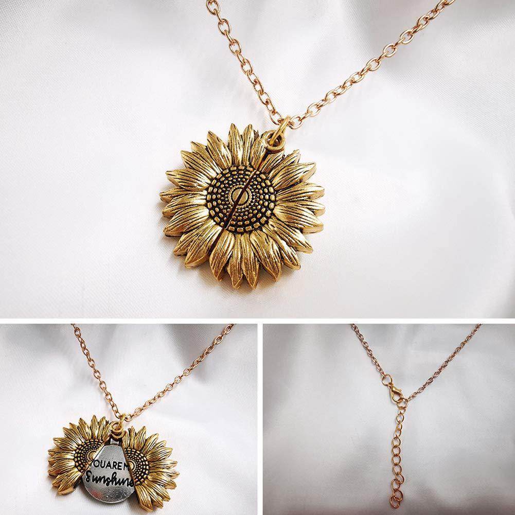 You Are My Sunshine Sunflower Necklace Women Men - terrifictrend