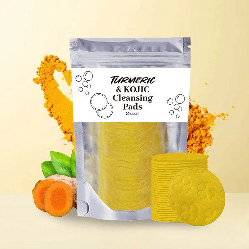 Turmeric Exfoliating Cleansing Pads Compressed Facial Sponges Skin Care Tools For Face Clogged Pores Excess Oil Cleansing - terrifictrend
