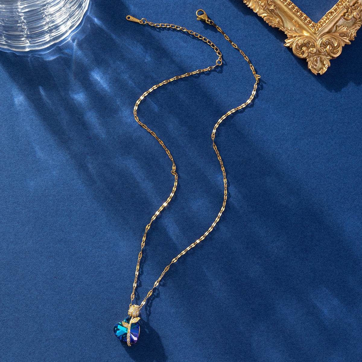Women's Fashion Sapphire Heart Pendant Necklace - terrifictrend