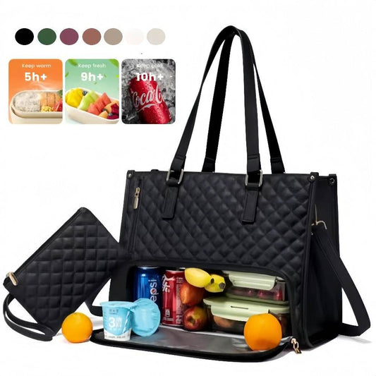 Convenient Commute New Lunch Bag Women's Insulated Lunch Box Women's Leak-proof Large Purse Diagonal Computer Storage - terrifictrend