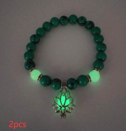 Energy Luminous Lotus Natural Stone Bracelet Yoga Healing Luminous Glow In The Dark Charm Beads Bracelet For Men Women Prayer Buddhism - terrifictrend
