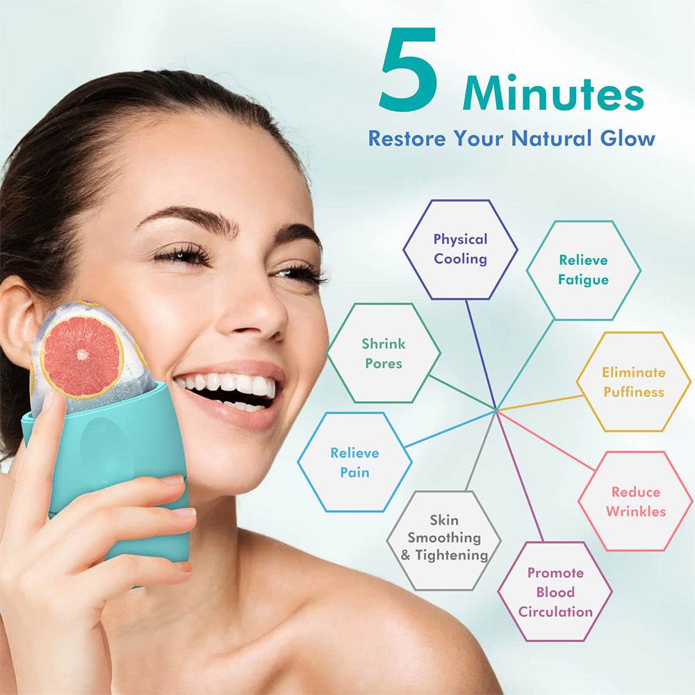 Silicone Ice Face Roller Contour Shrink Pores Remove Dark Circles Massage Skin Beauty Facial Roller For Eyes Neck Skin Care Tool - terrifictrend