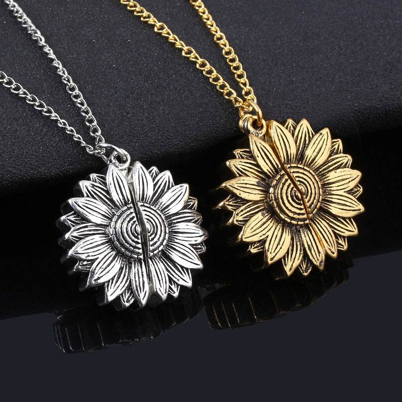 You Are My Sunshine Sunflower Necklace Women Men - terrifictrend