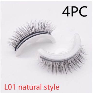 Reusable 3D Mink Lashes Natural False Eyelashes Self Adhesive Fake Glue Free Makeup Eyelash Extension Silk - terrifictrend