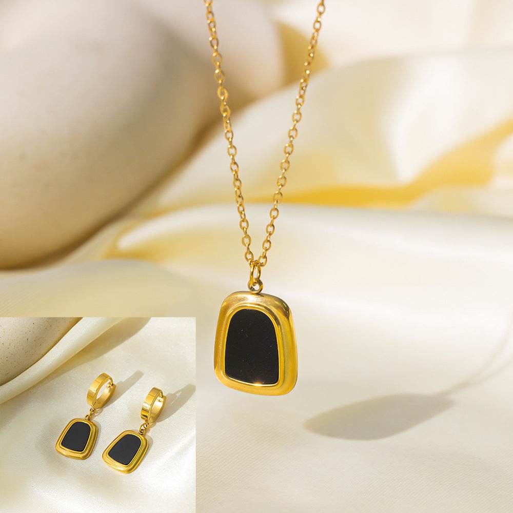 Stainless Steel Necklace Earrings Women's Jewelry Suit - terrifictrend