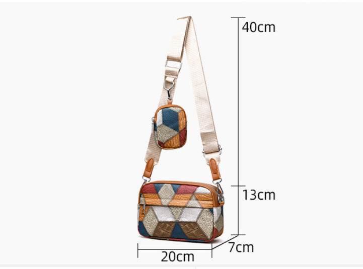 Retro Fashion Stitching Contrast Color Small Square Bag - terrifictrend