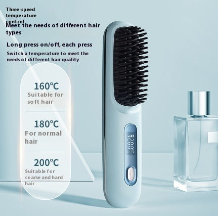 "2-in-1 Wireless Hair Straightener Comb"