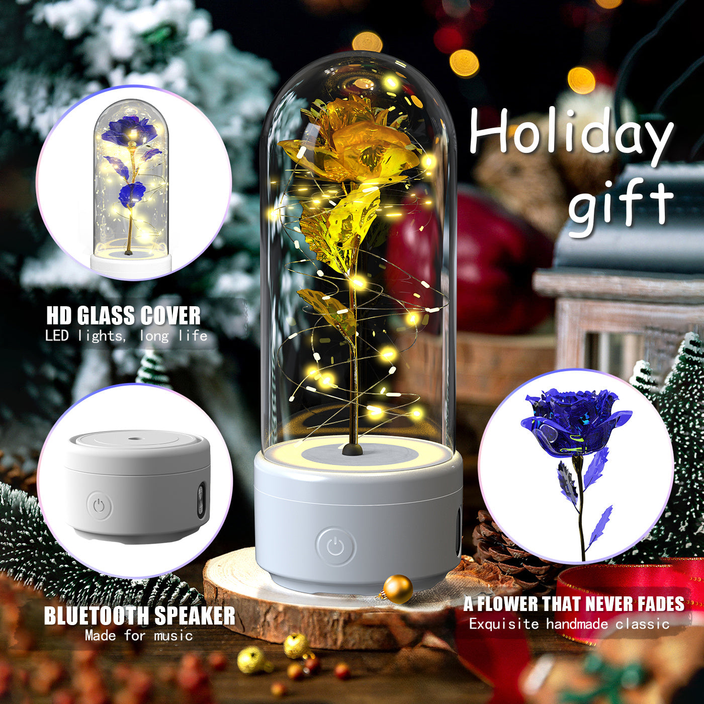 "2-in-1 Rose LED Light Speaker"
