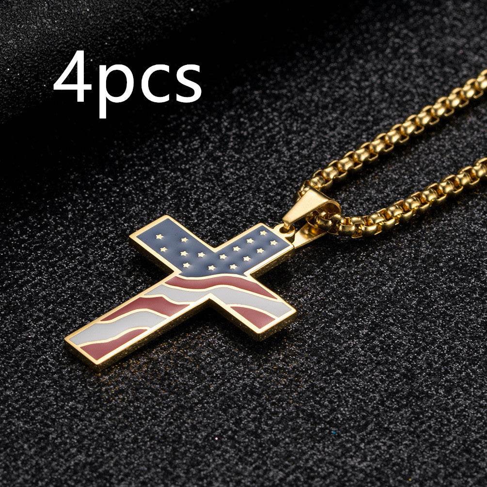 Flag Cross Necklace - terrifictrend