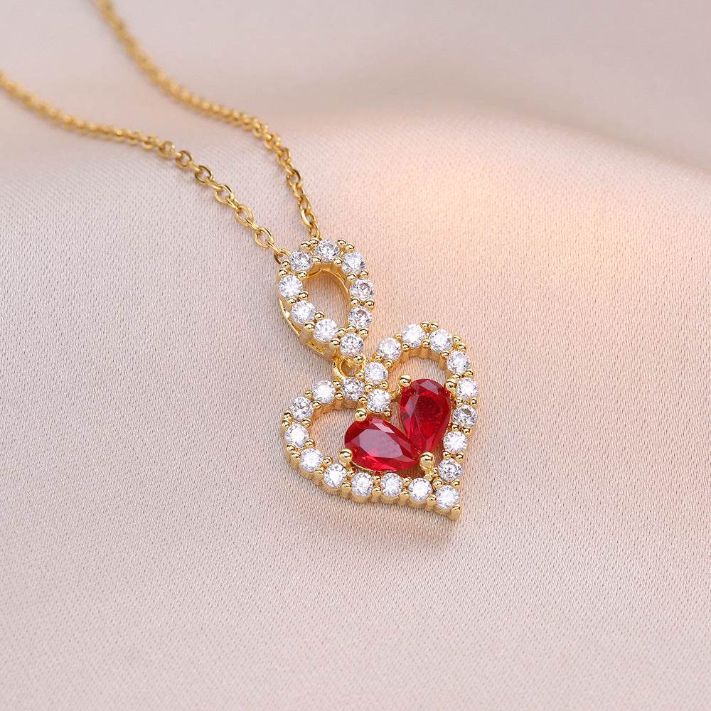 Exquisite Luxury Rhinestone Crystal Heart Pendants Necklaces For Women Party Jewelry Gifts Fashion Jewelry - terrifictrend