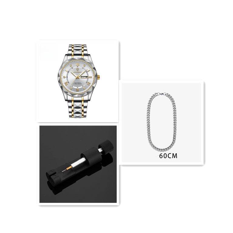 Men's Waterproof Double Calendar Luminous Quartz Watch - terrifictrend