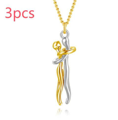 Love Hug Necklace Unisex Men Women Couple Jewelry Simple Temperament Clavicle Chain Valentines Day Lover Gift - terrifictrend